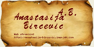 Anastasija Birčević vizit kartica